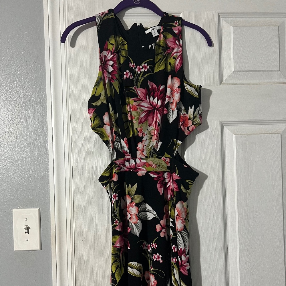 Floral Bar III Fit and Flare Dress with Side cutouts - Size Medium